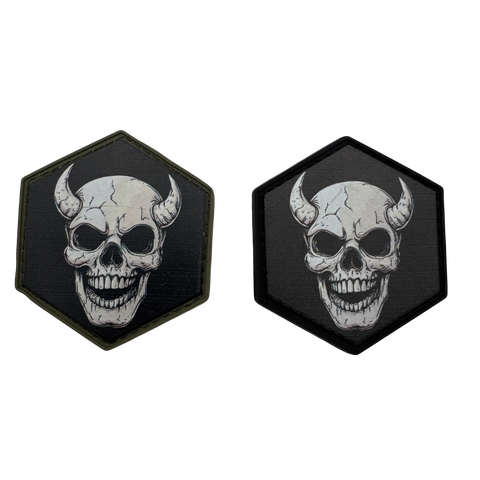 Horned Skull PVC Morale Patch - Tactical Outfitters