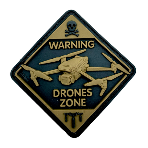 Warning: Drone Zone 3D PVC Morale Patch - Tactical Outfitters