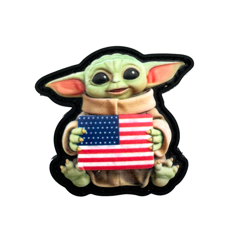 Patriotic Green Alien PVC Morale Patch - Tactical Outfitters