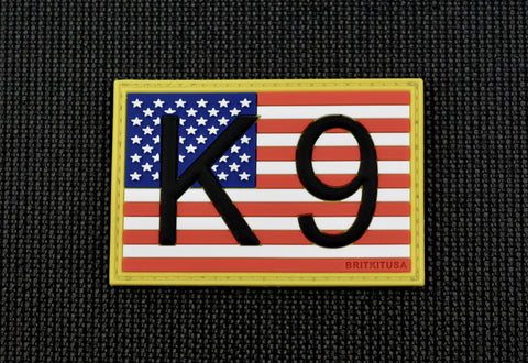 K9 US FLAG 3D PVC MORALE PATCH - Tactical Outfitters